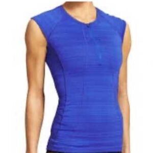 Athleta Pacifica UPF Tank‎ 2 Royal Blue 1/4 Zip Running Riding Active small